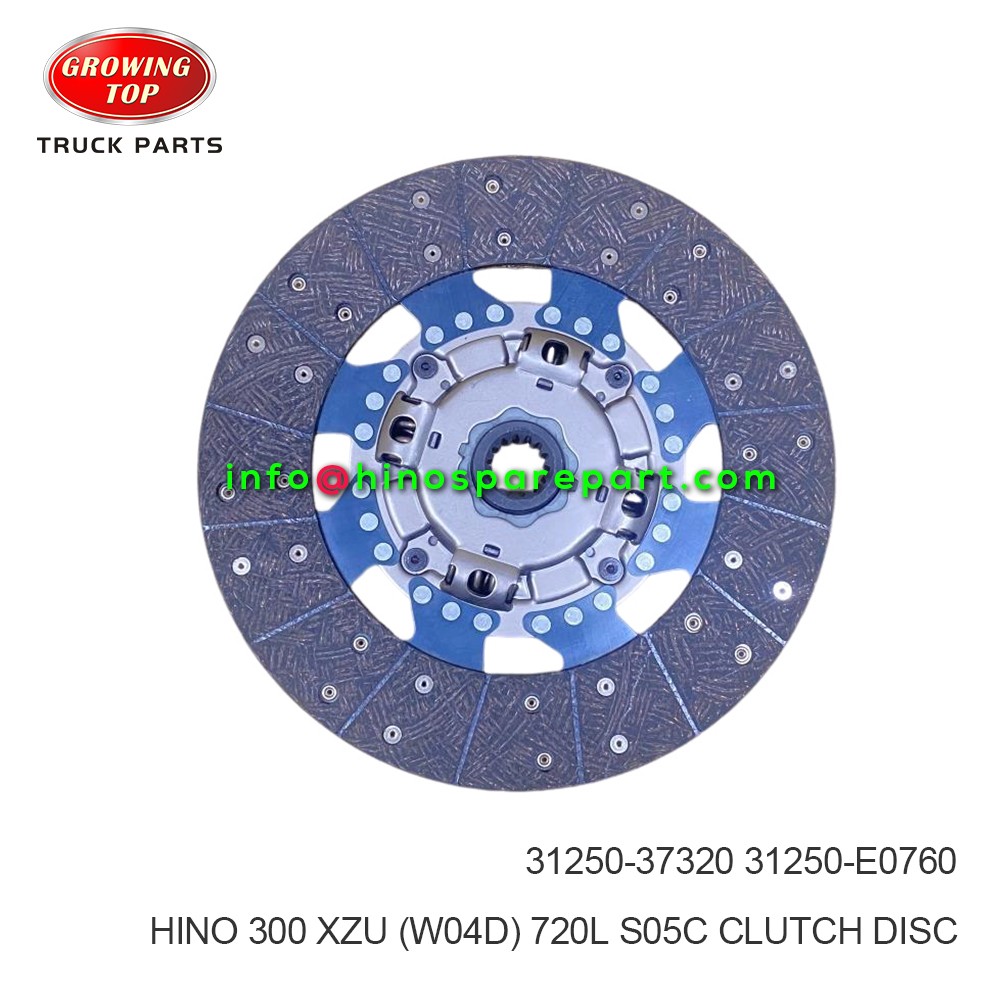 HINO 300 XZU (W04D) 720L S05C CLUTCH DISC 31250-37320