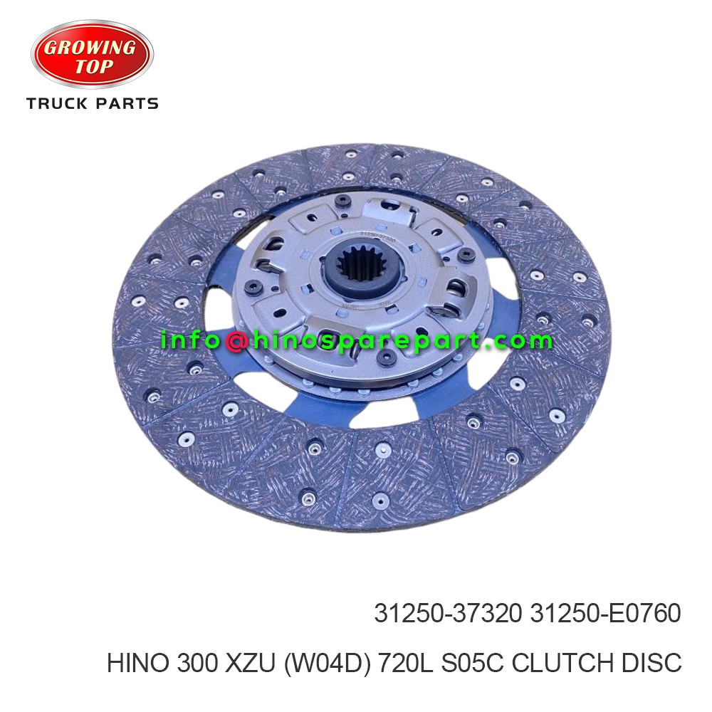 HINO 300 XZU (W04D) 720L S05C CLUTCH DISC 31250-37320