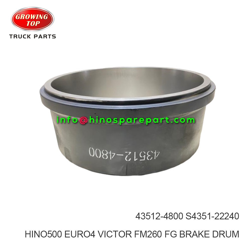 HINO500 EURO4 VICTOR FM260 FG BRAKE DRUM 43512-4800