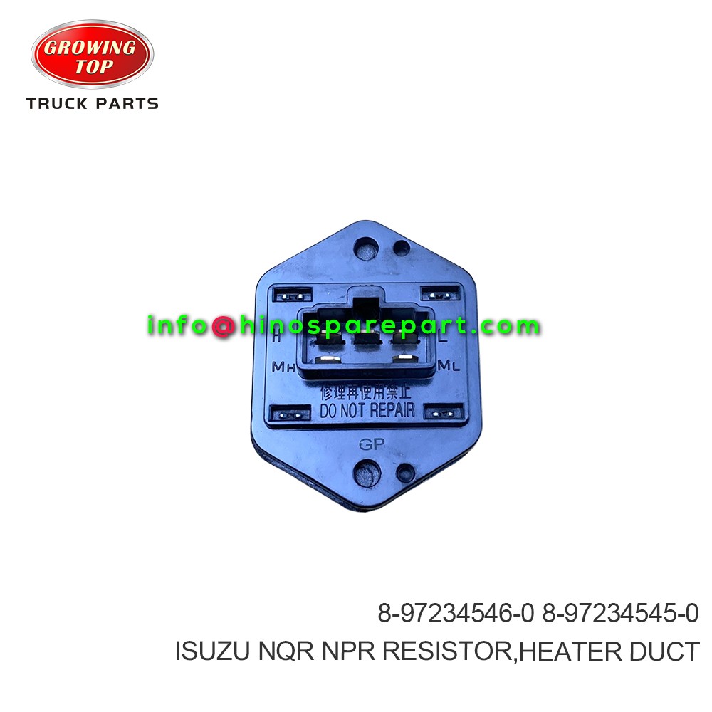 ISUZU NQR NPR RESISTOR,HEATER DUCT 8-97234546-0